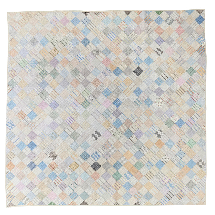One Patch Shirting Fabric Quilt, c. 1920