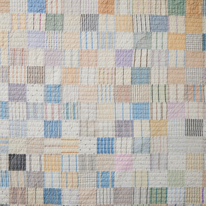 One Patch Shirting Fabric Quilt, c. 1920