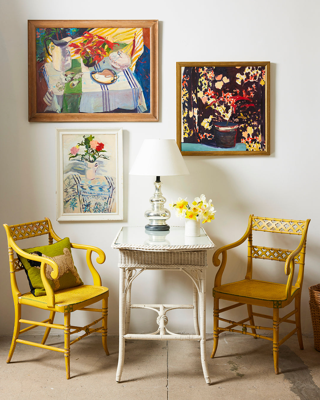 Pair of Regency Style Yellow Armchairs, circa 1960