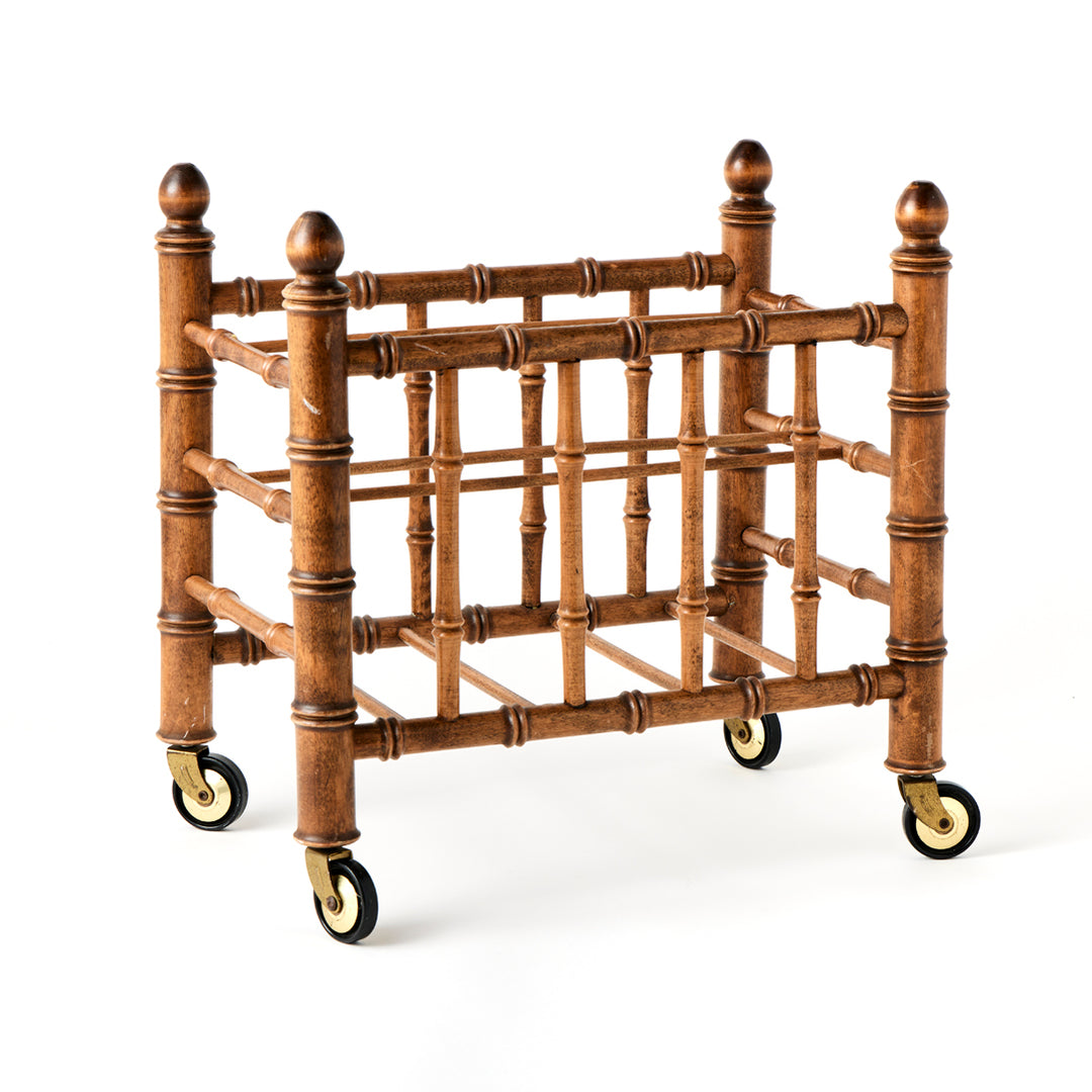 Vintage Bamboo Magazine Rack