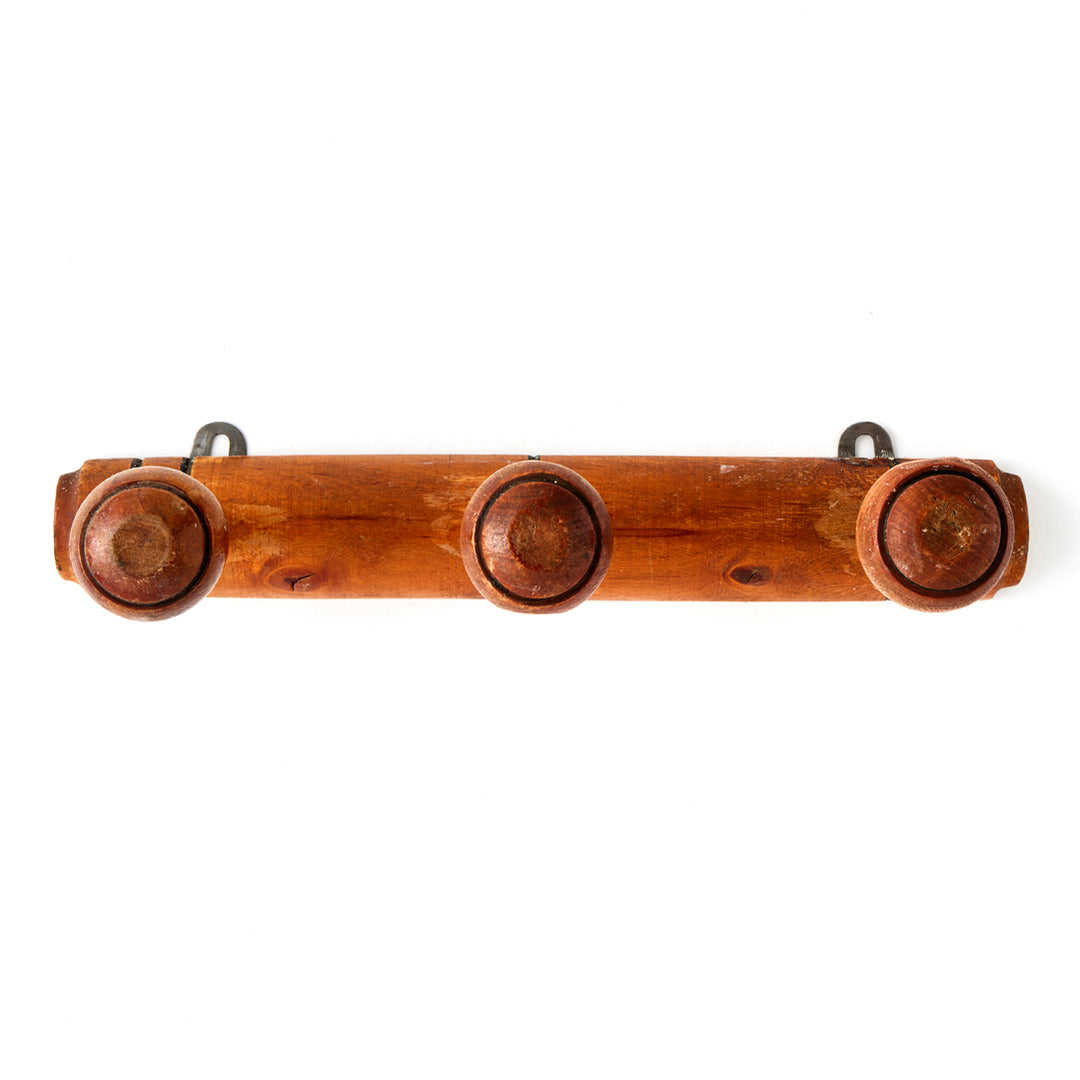 Antique French Bamboo Peg Rack