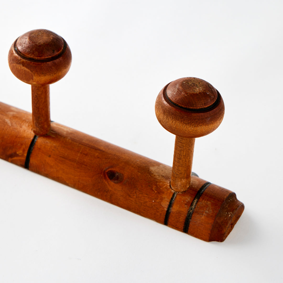 Antique French Bamboo Peg Rack