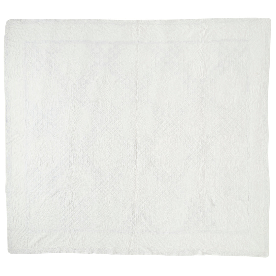Antique Double Irish Chain Quilt with Sawtooth Border, c. 1910