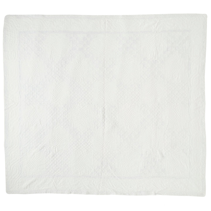 Antique Double Irish Chain Quilt with Sawtooth Border, c. 1910