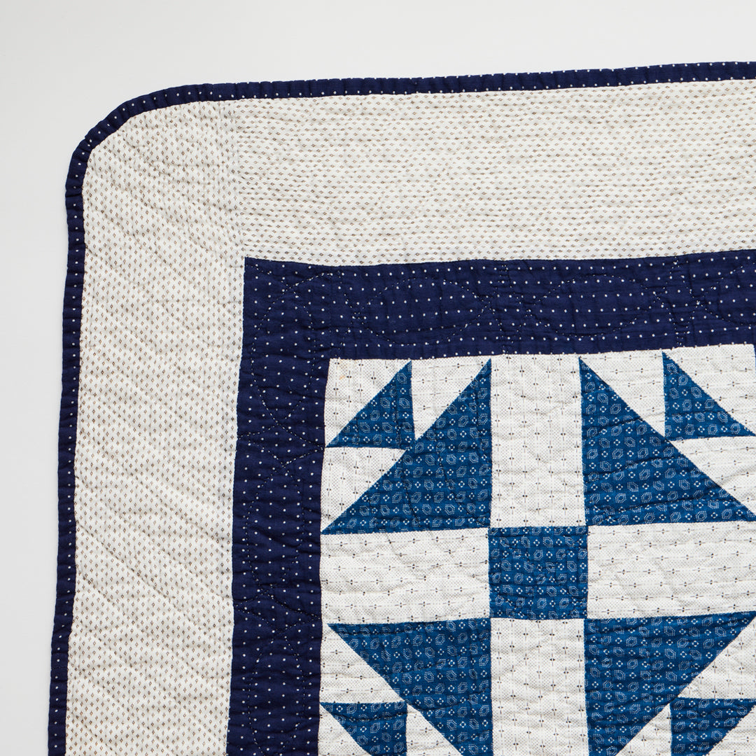 Antique Indigo Duck and Ducklings Quilt, c. 1910