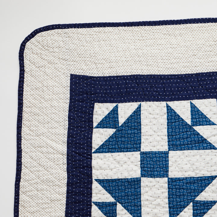 Antique Indigo Duck and Ducklings Quilt, c. 1910