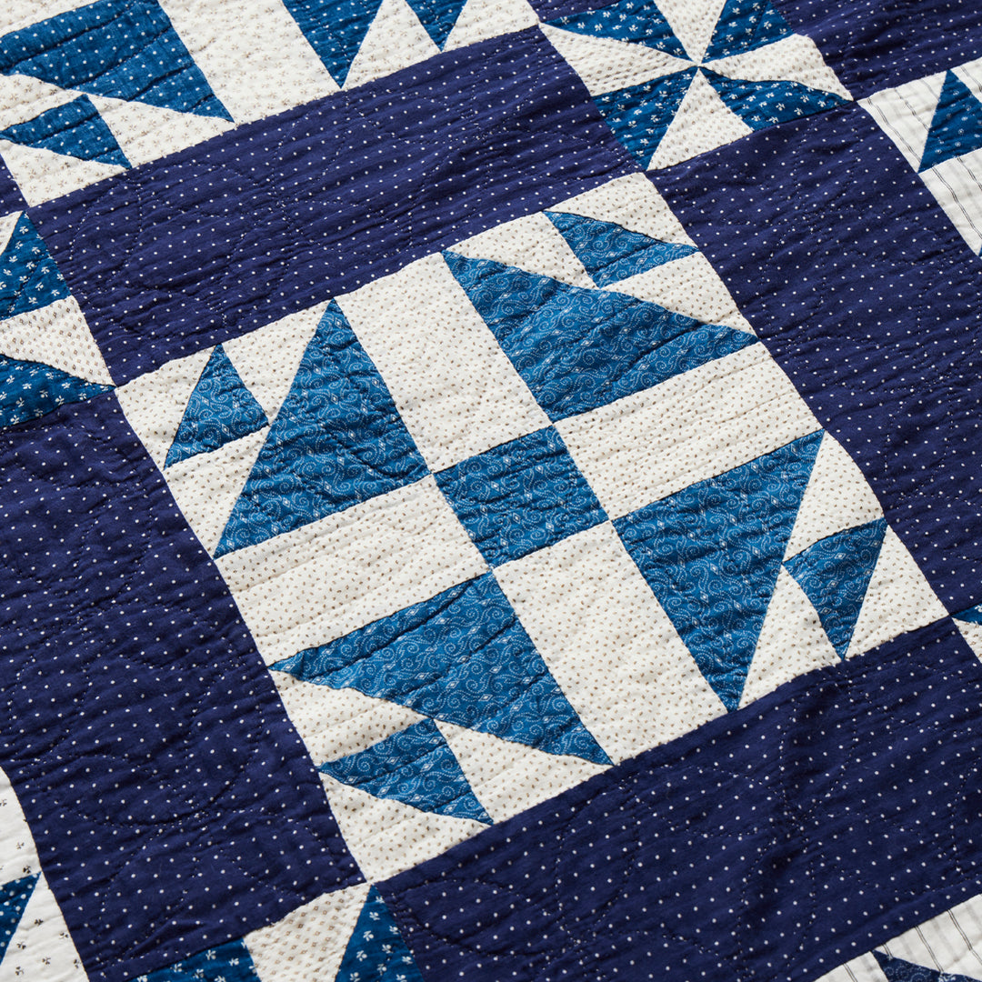 Antique Indigo Duck and Ducklings Quilt, c. 1910