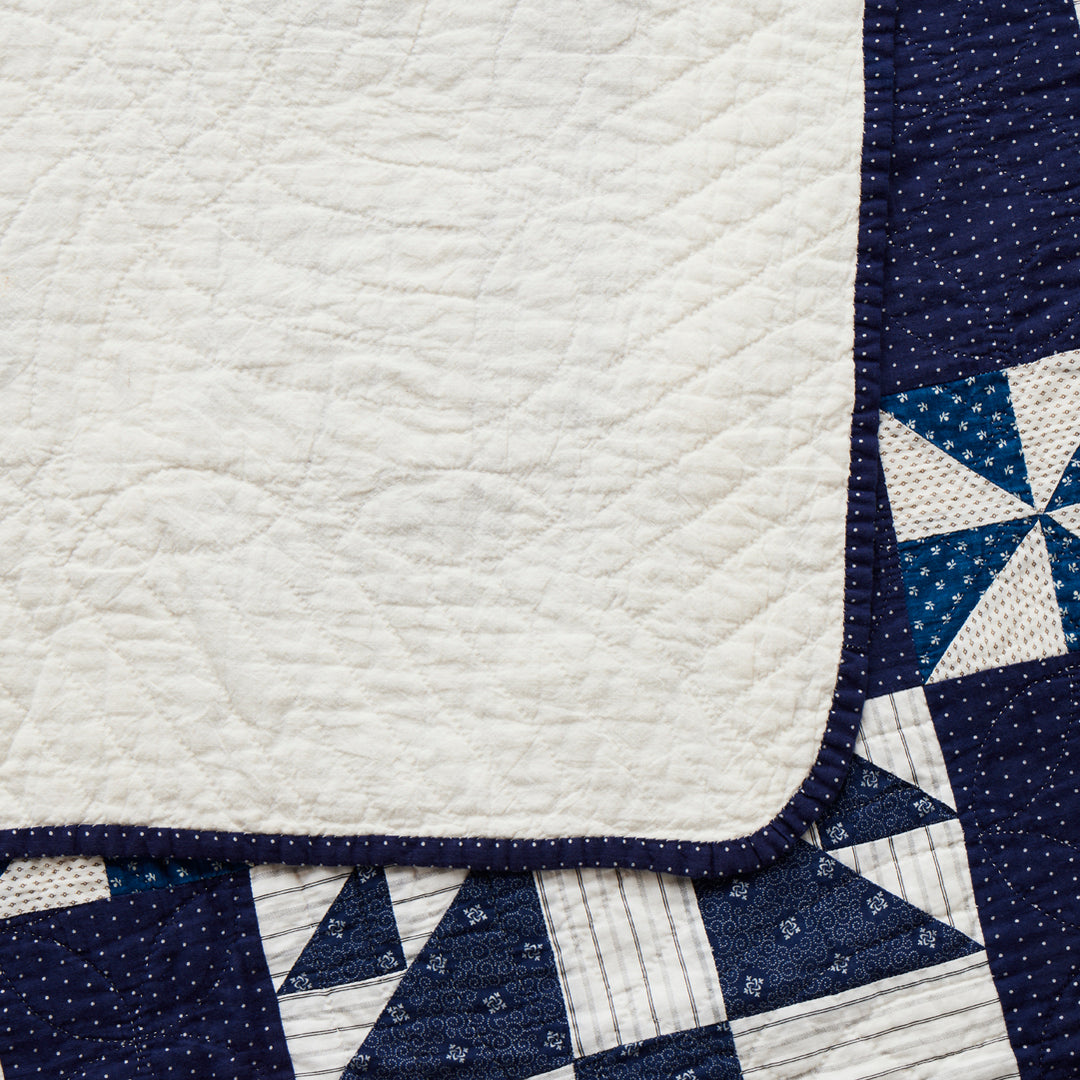 Antique Indigo Duck and Ducklings Quilt, c. 1910