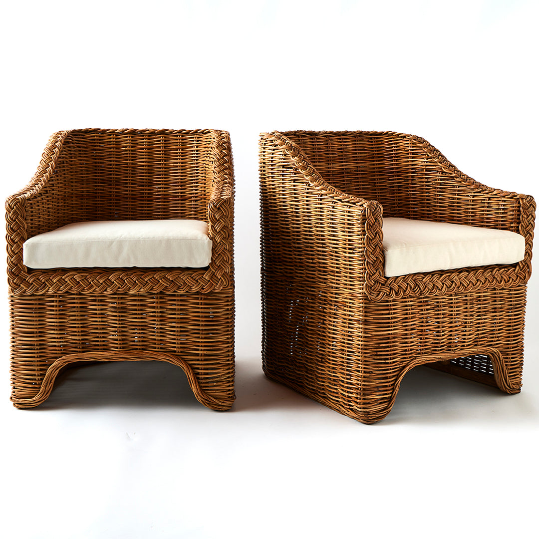 Pair of Vintage Rattan Chairs by Ralph Lauren Home