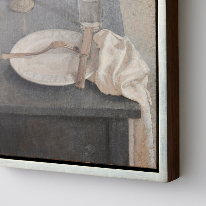 Vintage Still Life in Silver Leaf Frame