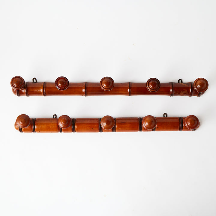 Antique French Bamboo Peg Rack 1