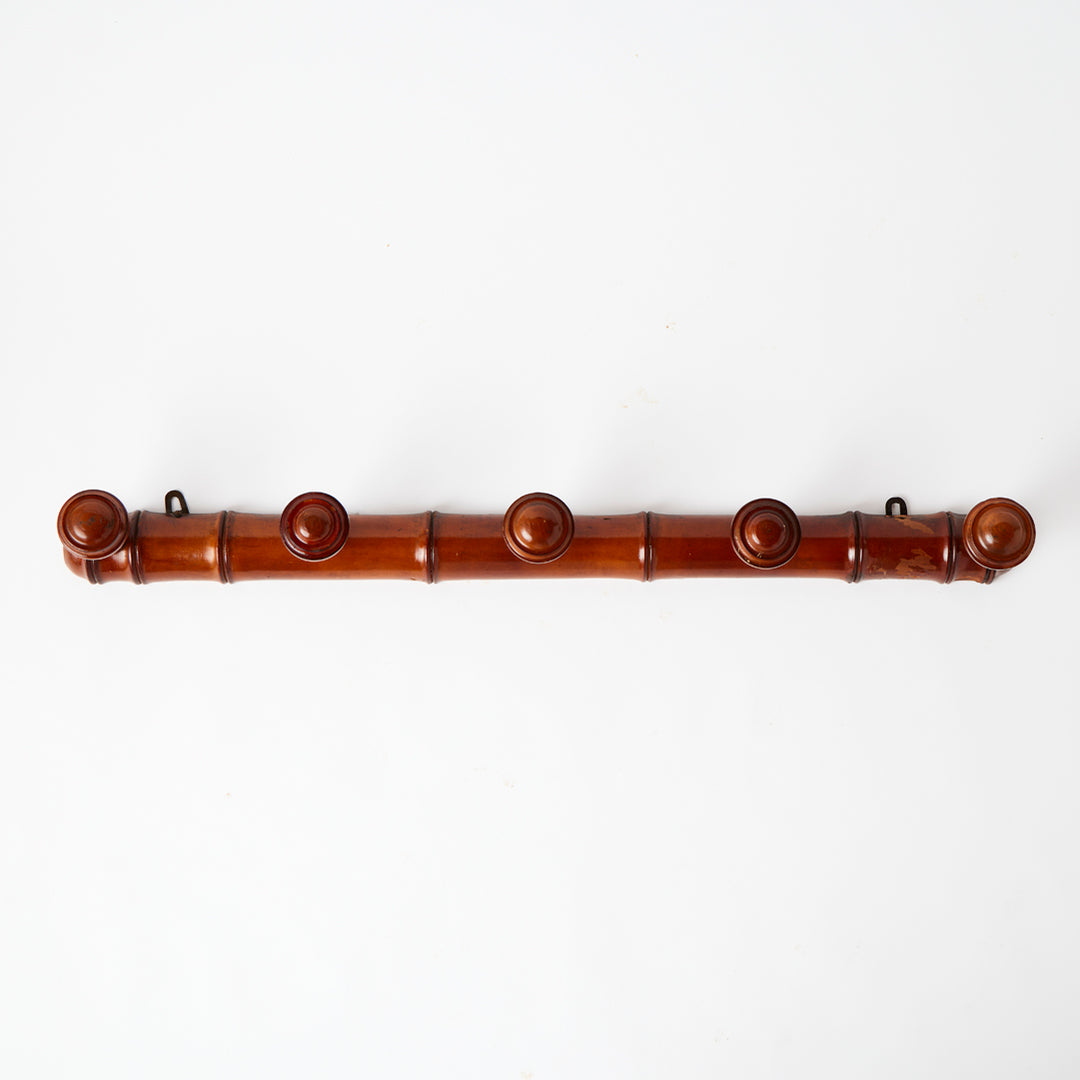 Antique French Bamboo Peg Rack 2