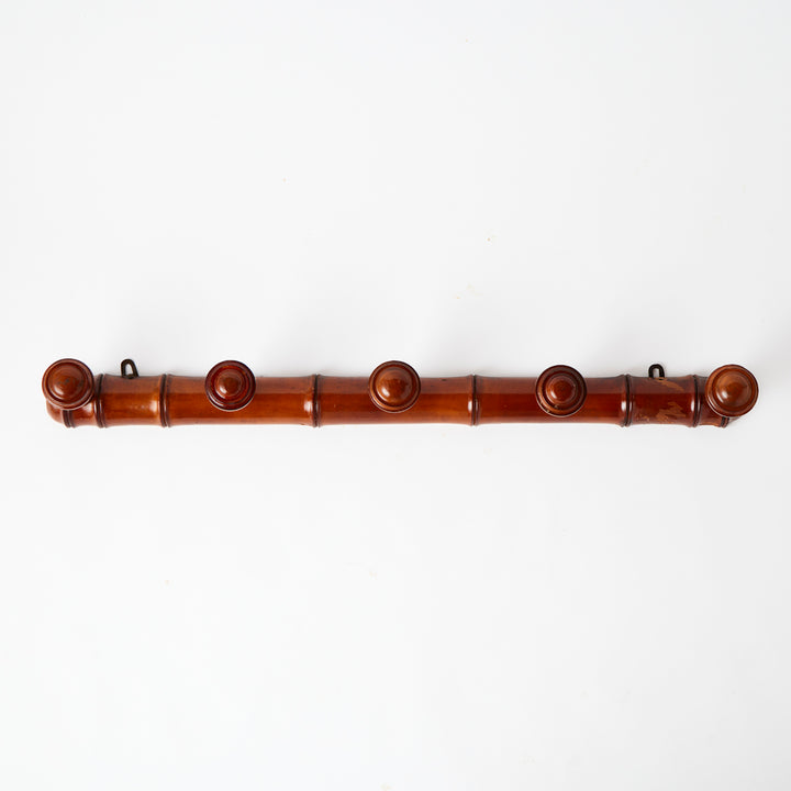 Antique French Bamboo Peg Rack 2