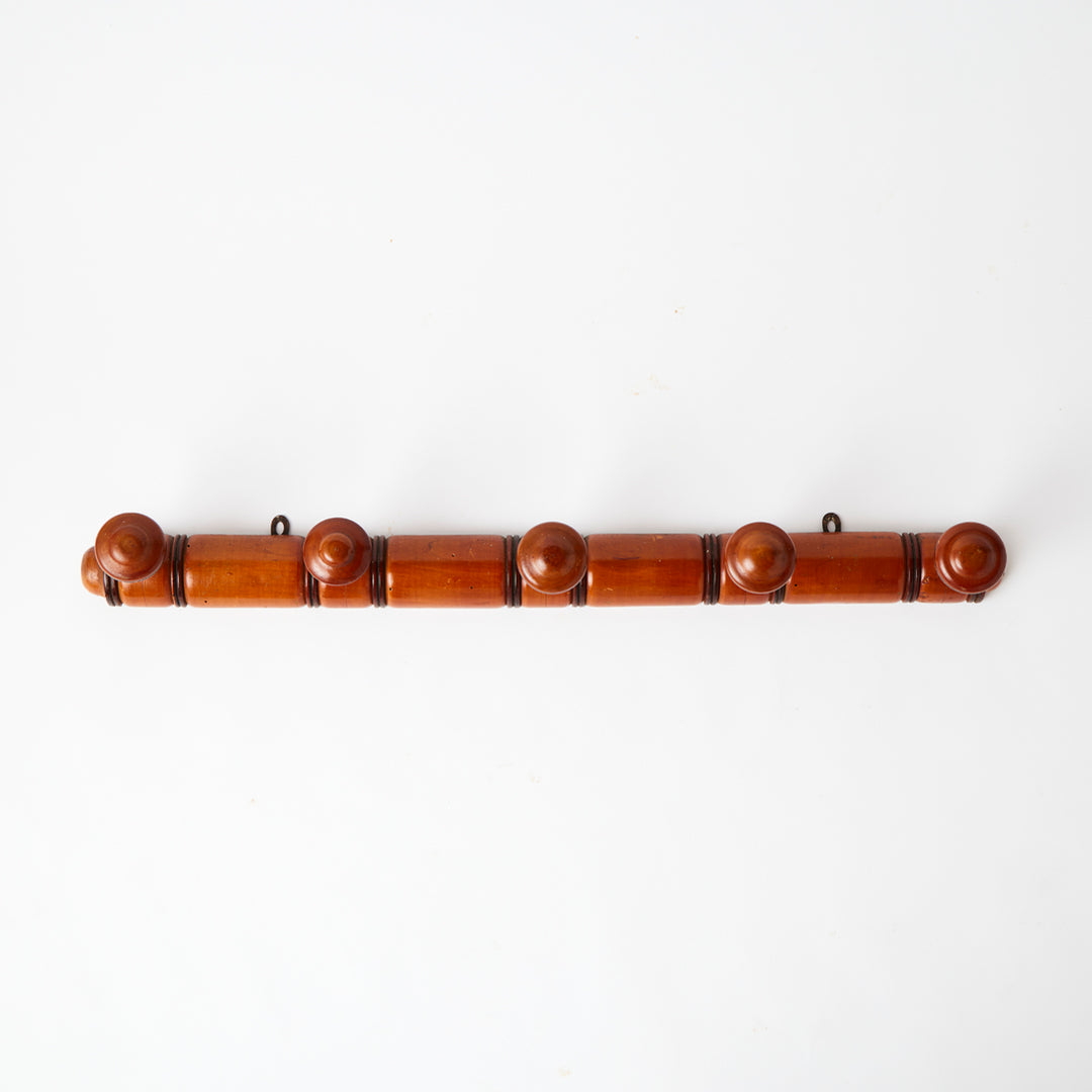 Antique French Bamboo Peg Rack 1