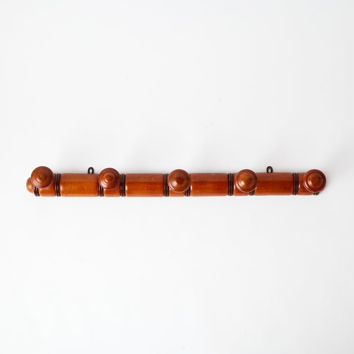 Antique French Bamboo Peg Rack 1