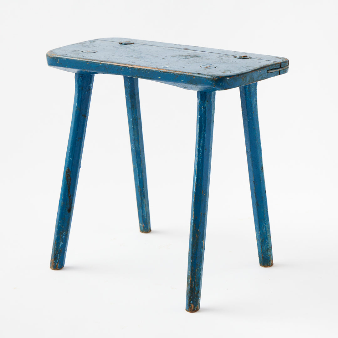 Vintage Blue Milking Stool