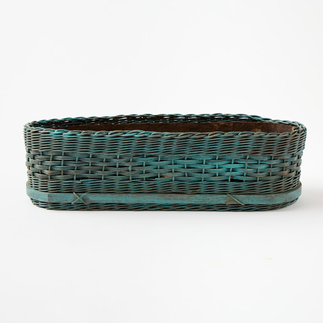 Antique Painted Basket with Zinc Liner