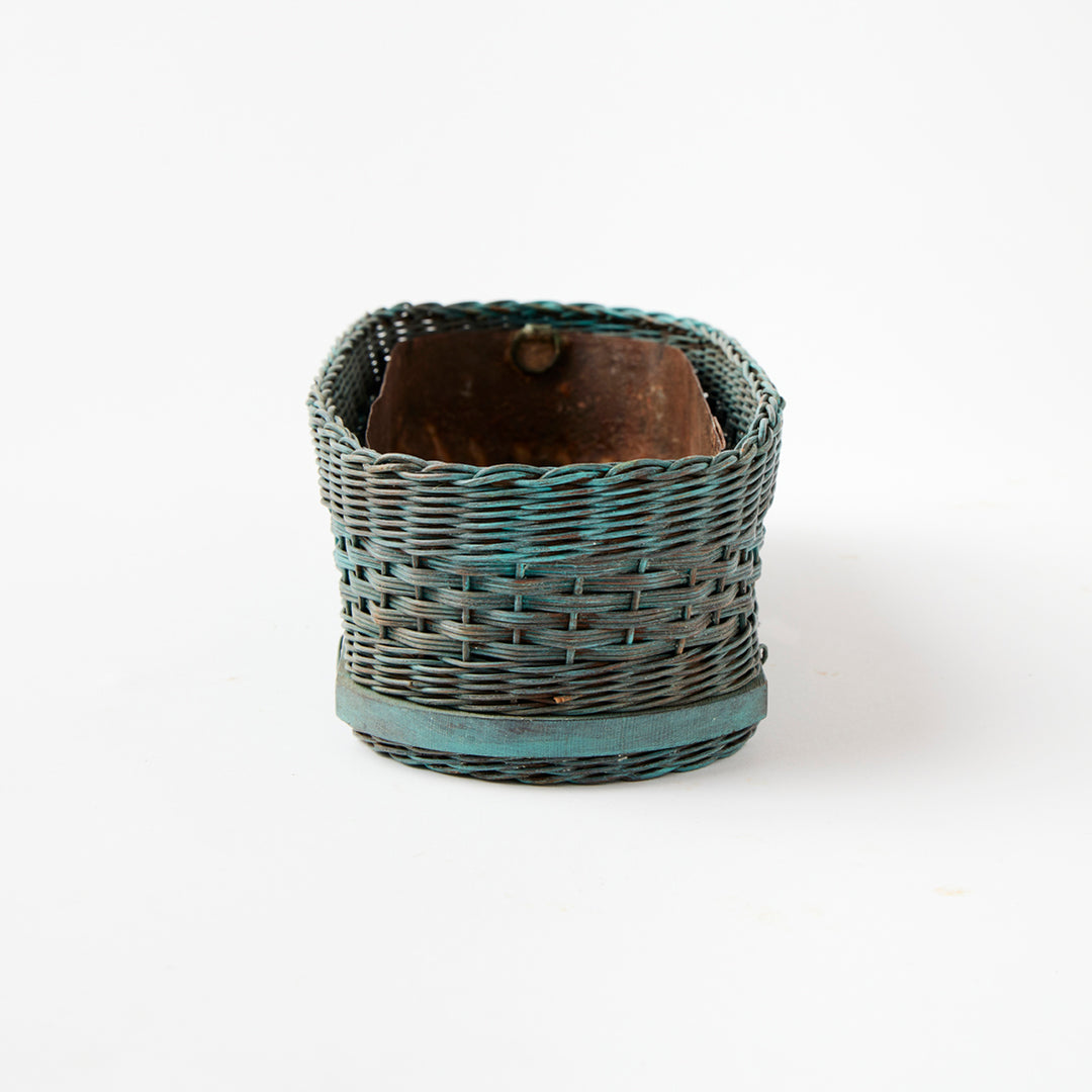 Antique Painted Basket with Zinc Liner