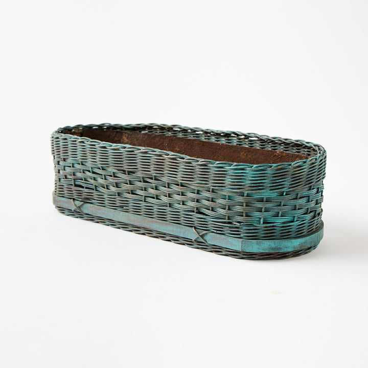 Antique Painted Basket with Zinc Liner