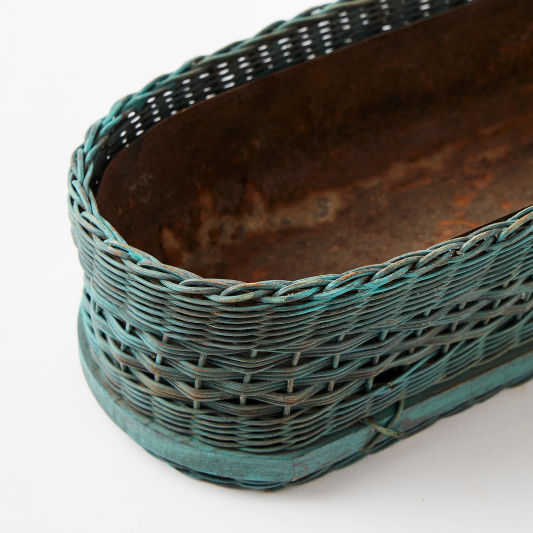 Antique Painted Basket with Zinc Liner