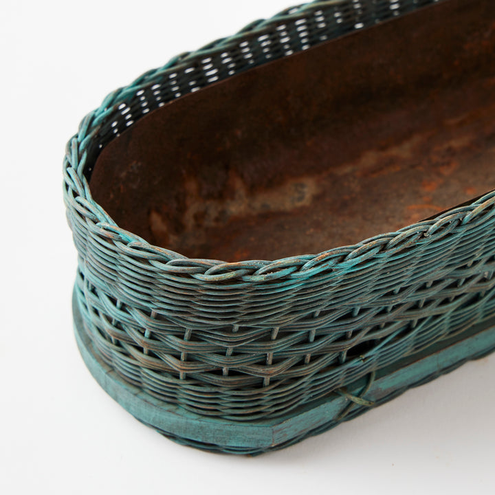 Antique Painted Basket with Zinc Liner