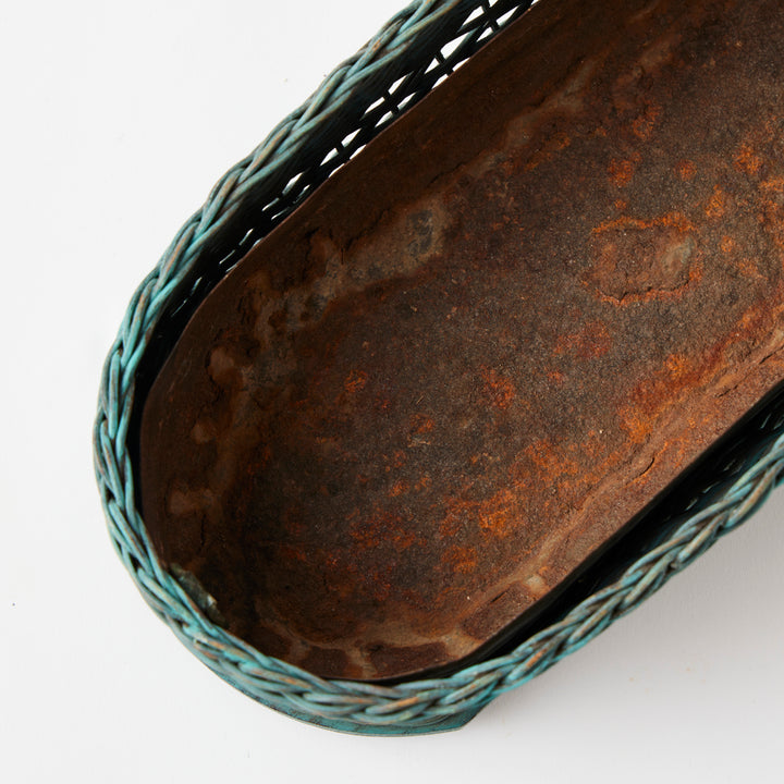 Antique Painted Basket with Zinc Liner