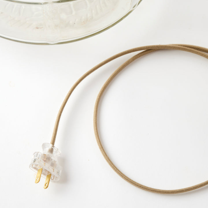 Vintage Clear Carboy Lamp with Whitewashed Grasscloth Shade
