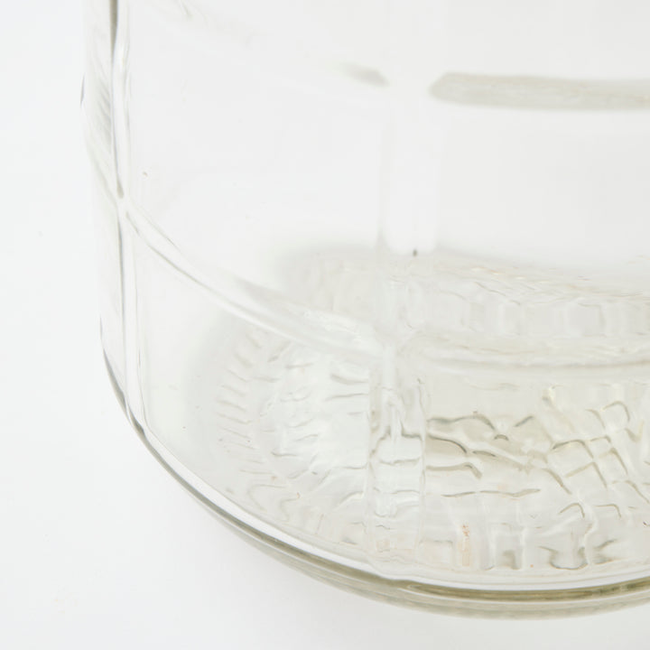 Vintage Clear Carboy Lamp with Whitewashed Grasscloth Shade