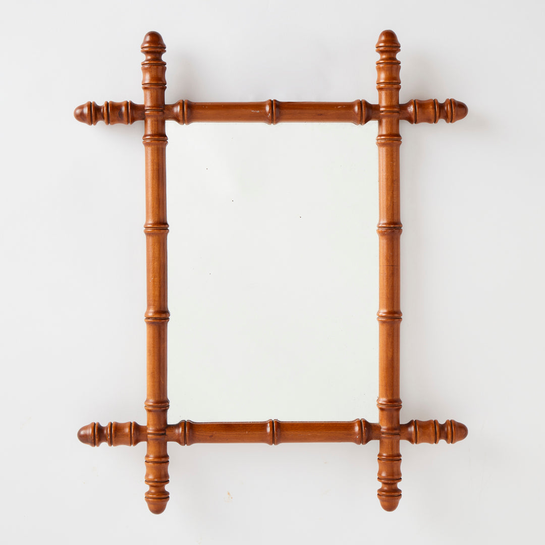 Vintage French Faux Bamboo Mirror