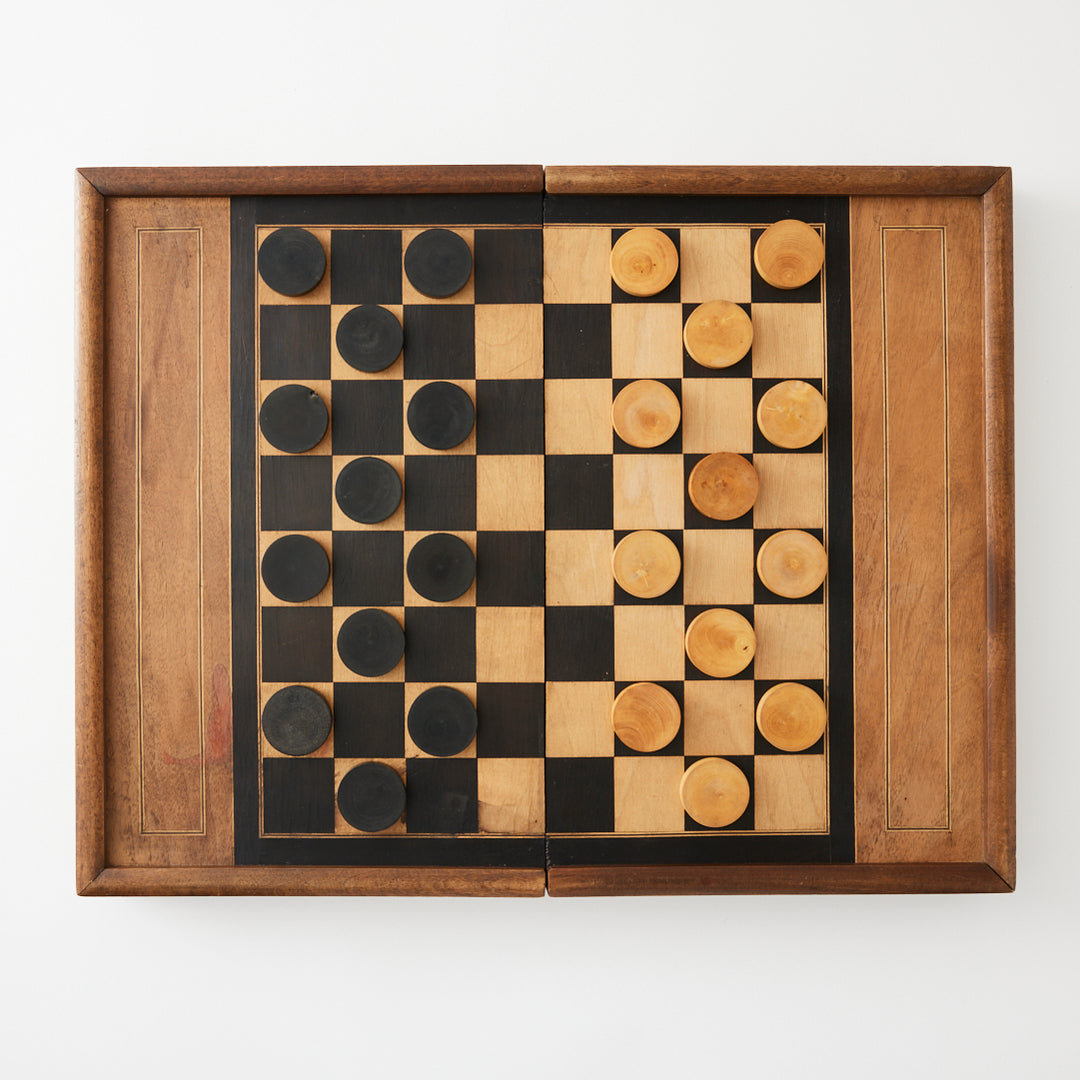 Antique Backgammon and Chess Set, circa 1920