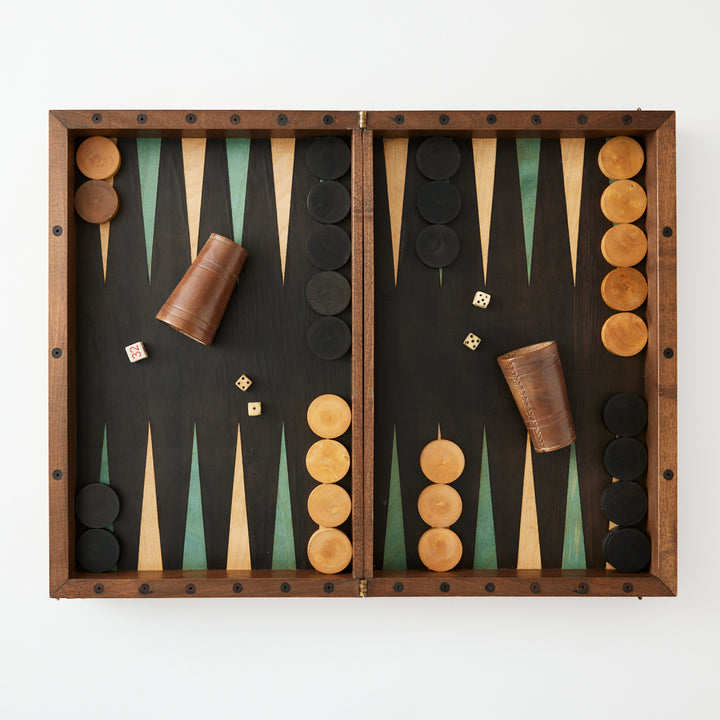 Antique Backgammon and Chess Set, circa 1920