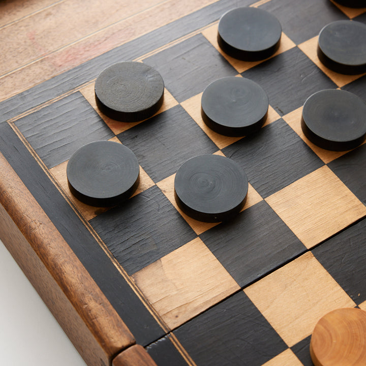 Antique Backgammon and Chess Set, circa 1920