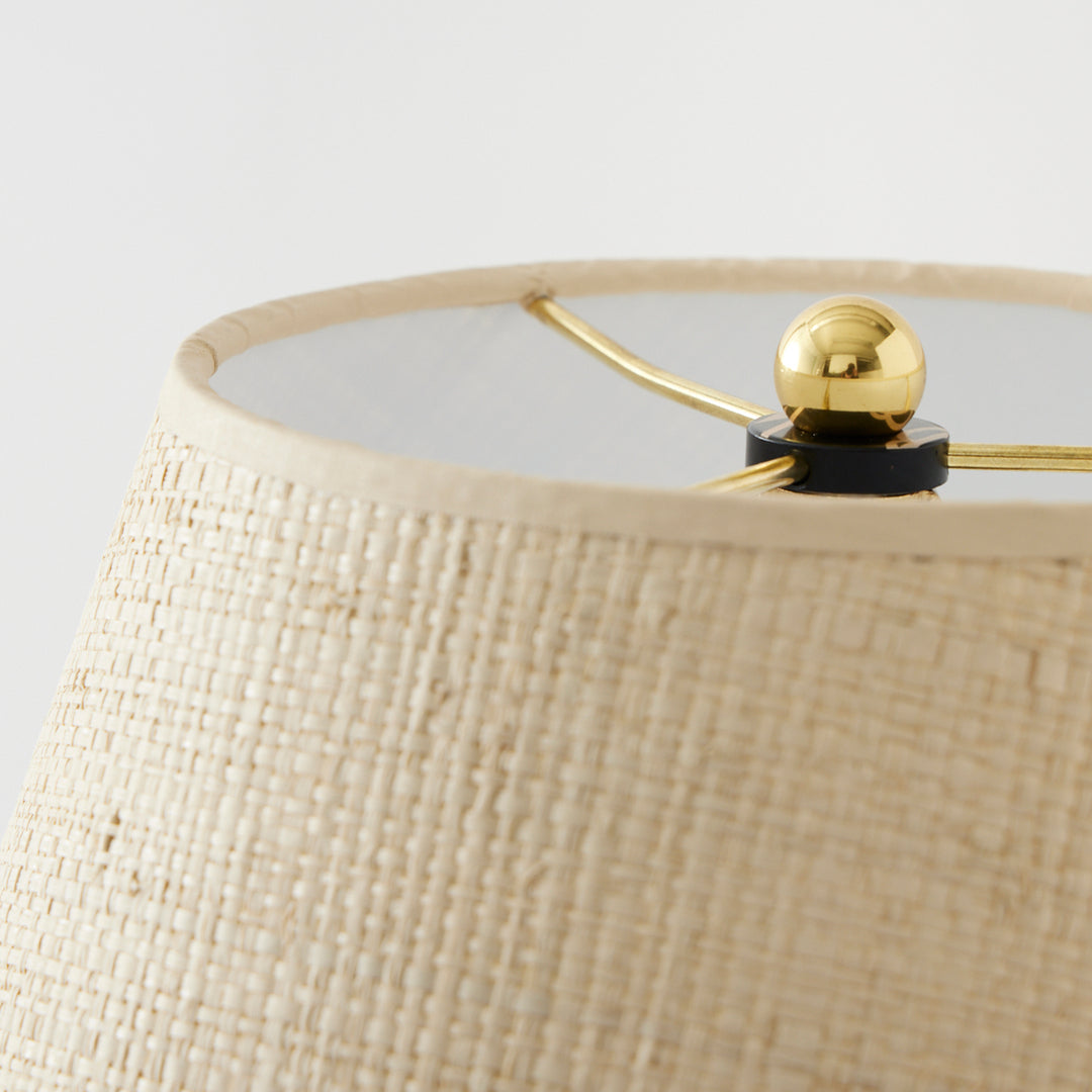 Small Antique Demijohn Lamp with Raffia Shade