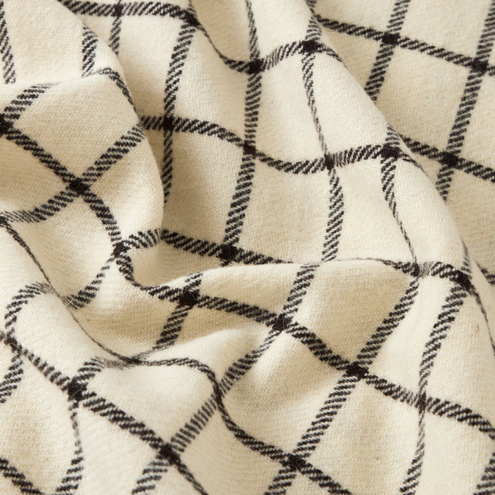 Irish Wool Checked Blanket in Brown