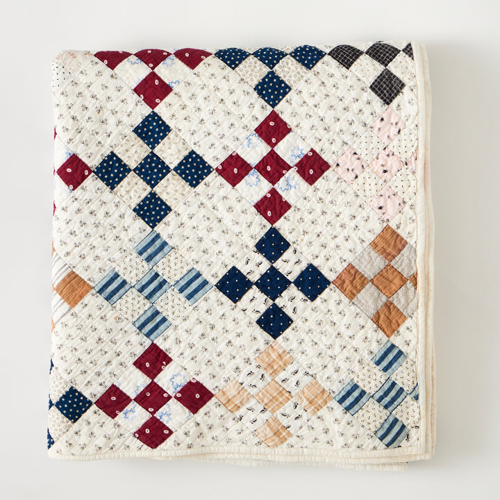 Antique Nine Patch Quilt, circa 1910