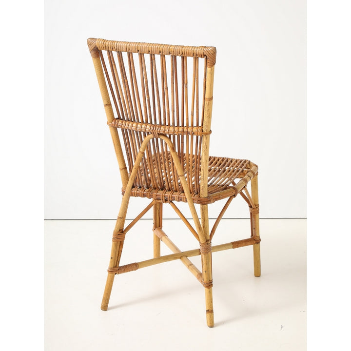 Vintage Desk &amp; Chair in Oak &amp; Rattan by Audoux-Minet, France, circa 1960