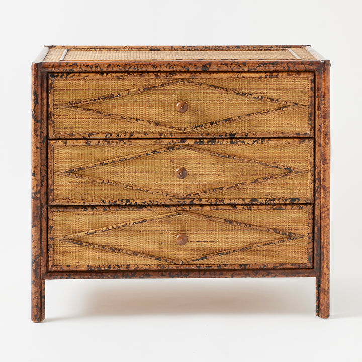 Vintage Bamboo and Grasscloth Chest, circa 1970