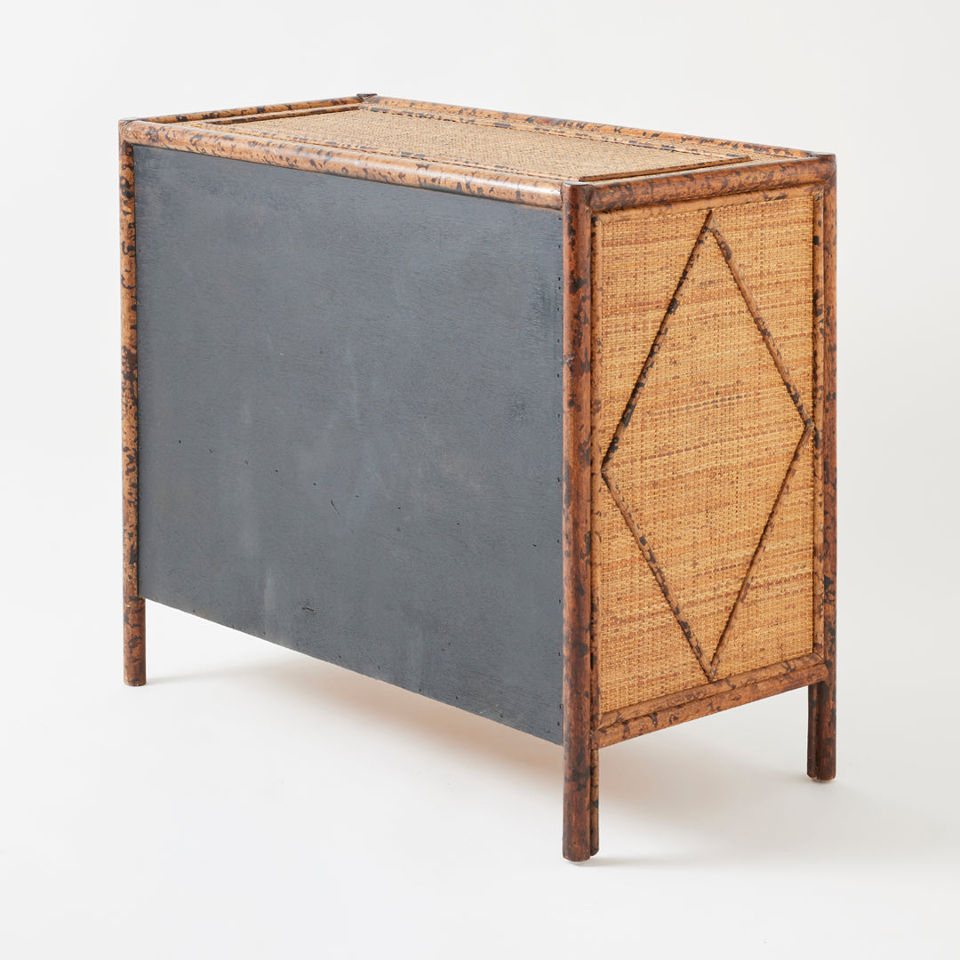 Vintage Bamboo and Grasscloth Chest, circa 1970