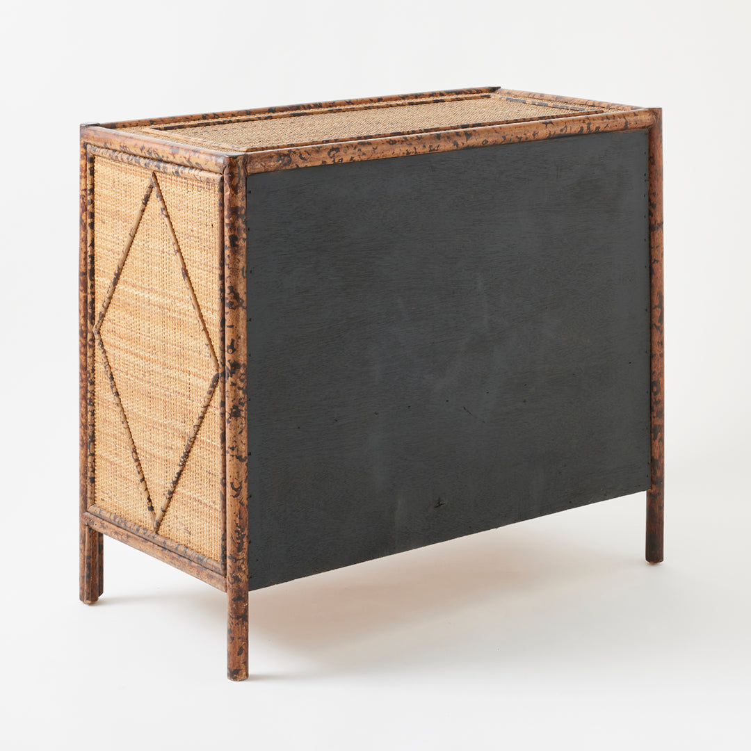 Vintage Bamboo and Grasscloth Chest, circa 1970