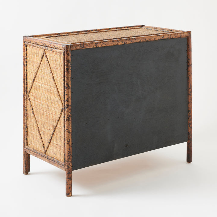 Vintage Bamboo and Grasscloth Chest, circa 1970