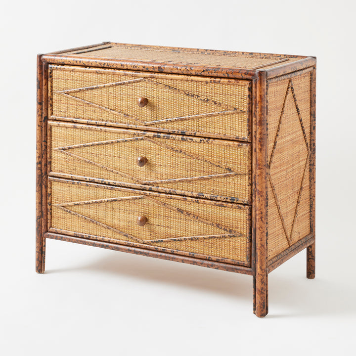 Vintage Bamboo and Grasscloth Chest, circa 1970