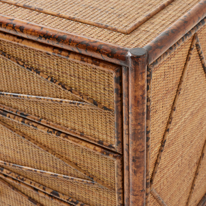 Vintage Bamboo and Grasscloth Chest, circa 1970