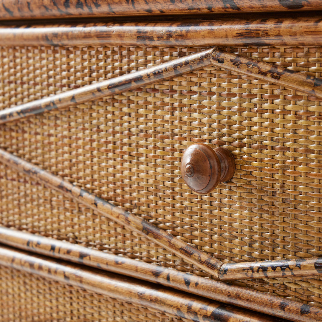 Vintage Bamboo and Grasscloth Chest, circa 1970