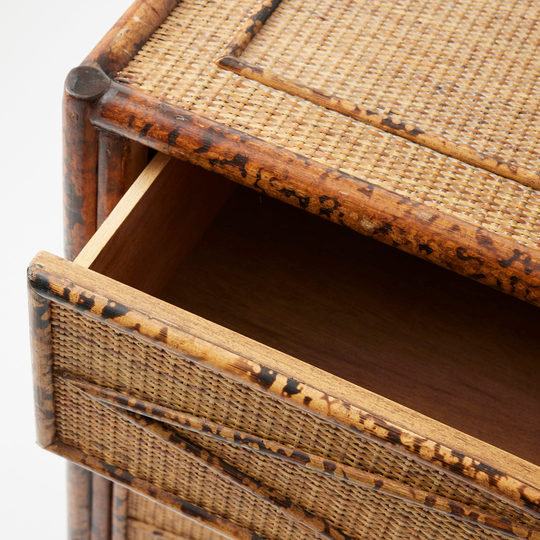 Vintage Bamboo and Grasscloth Chest, circa 1970