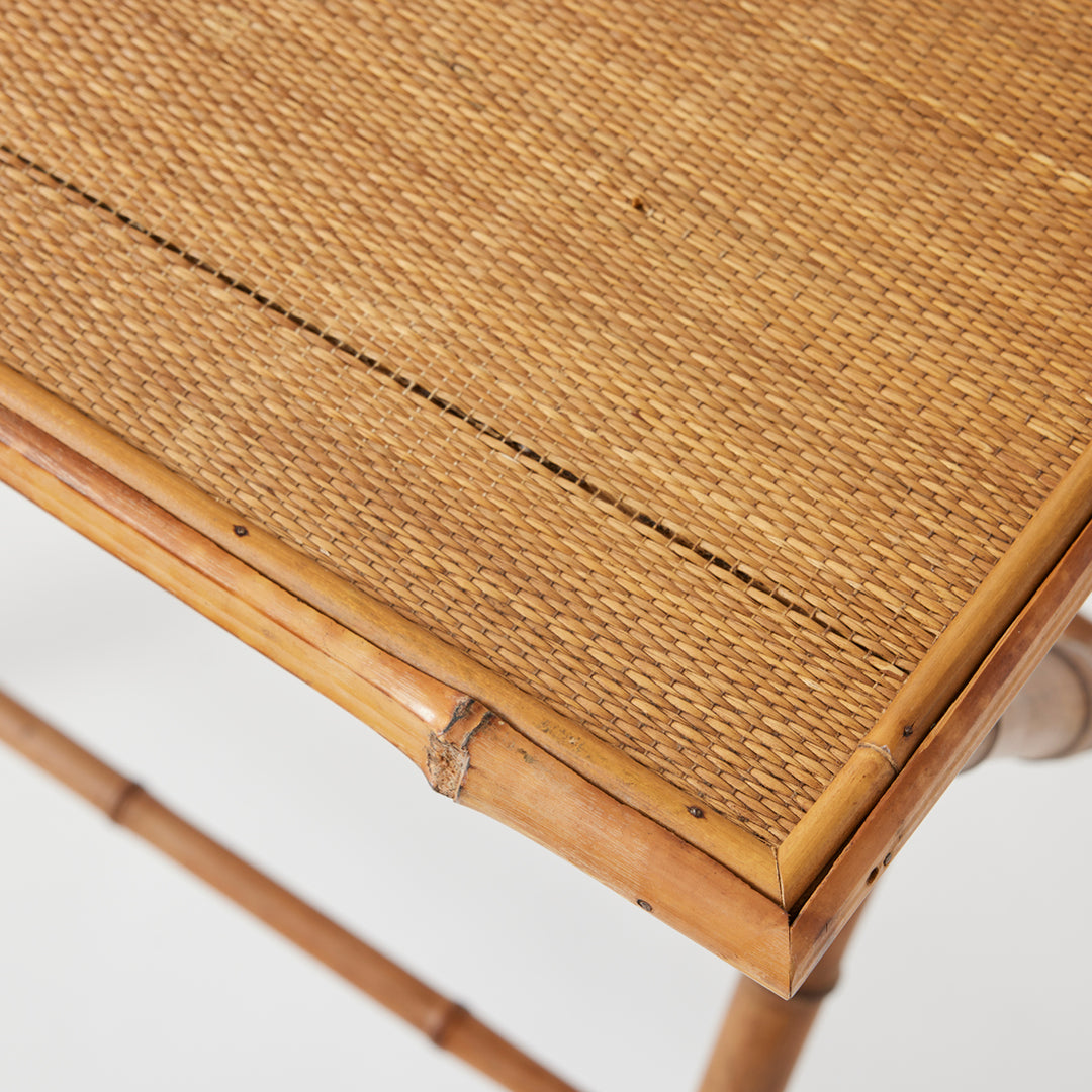 Antique English Bamboo Folding Side Table