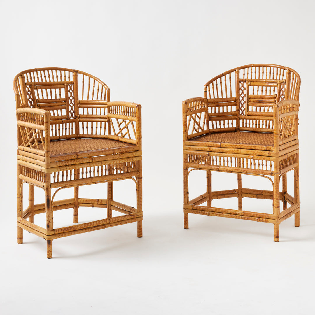 Pair of Vintage Rattan Brighton Pavilion Chairs