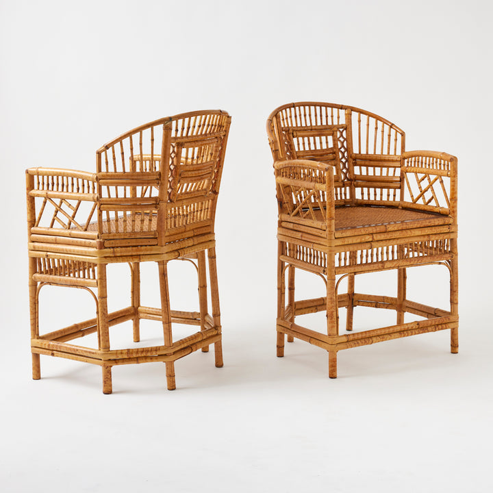 Pair of Vintage Rattan Brighton Pavilion Chairs