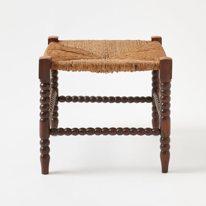 Pair of Vintage Stools with Rush Seats