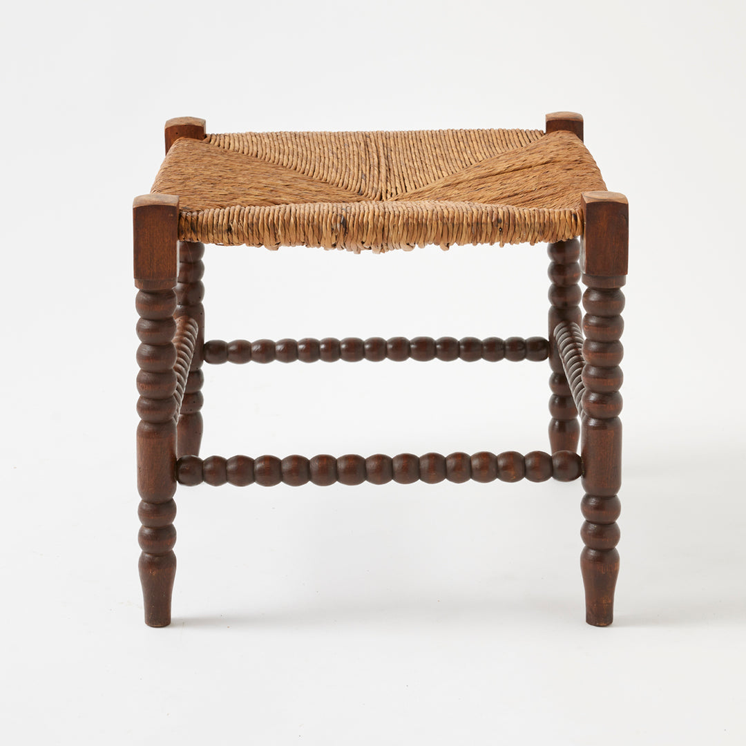 Pair of Vintage Stools with Rush Seats