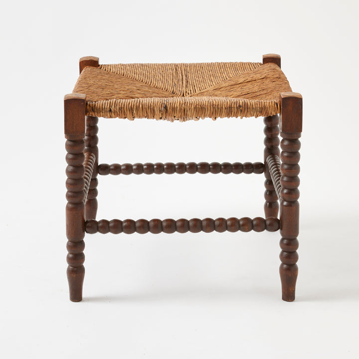 Pair of Vintage Stools with Rush Seats